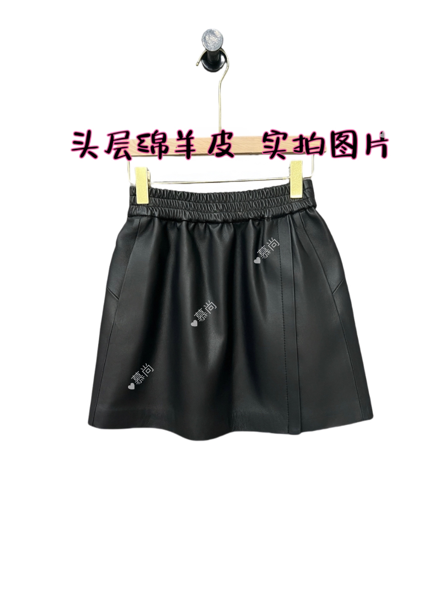 新款绵高腰松紧抽褶A字包臀显瘦半身短裙女