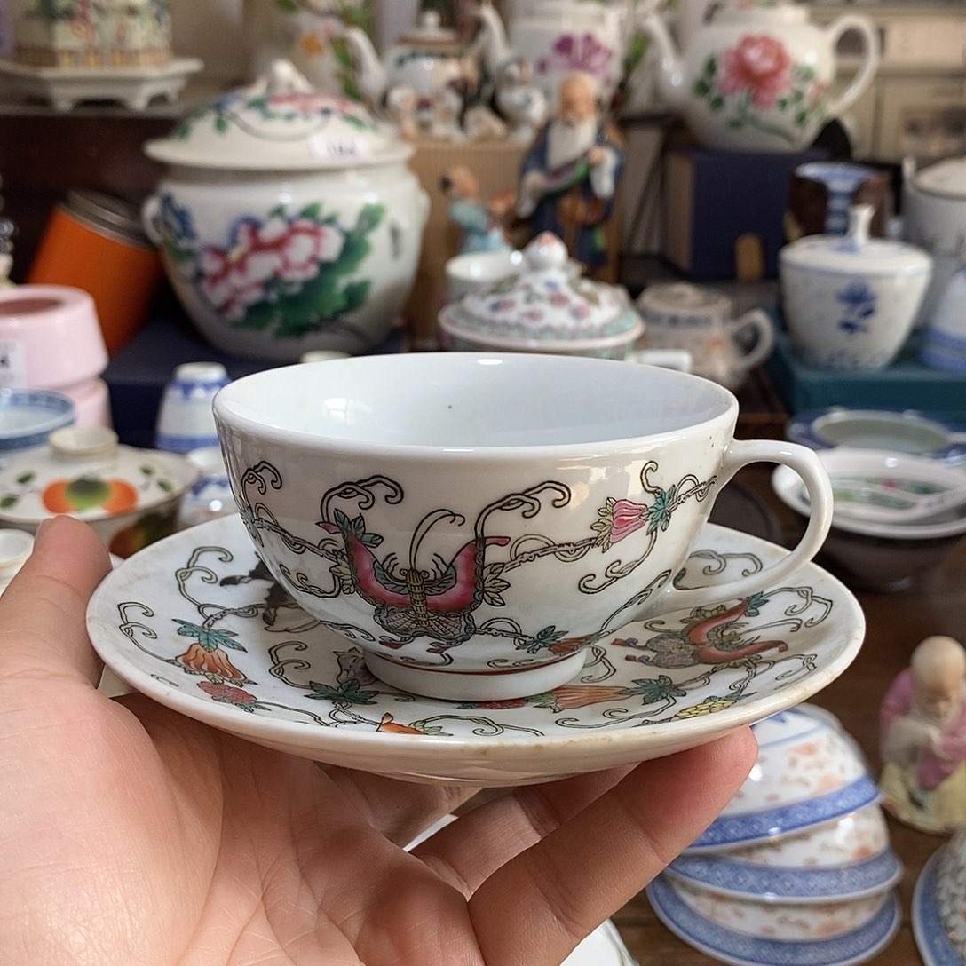 拾***房摆件白色瓜瓞绵绵杯碟