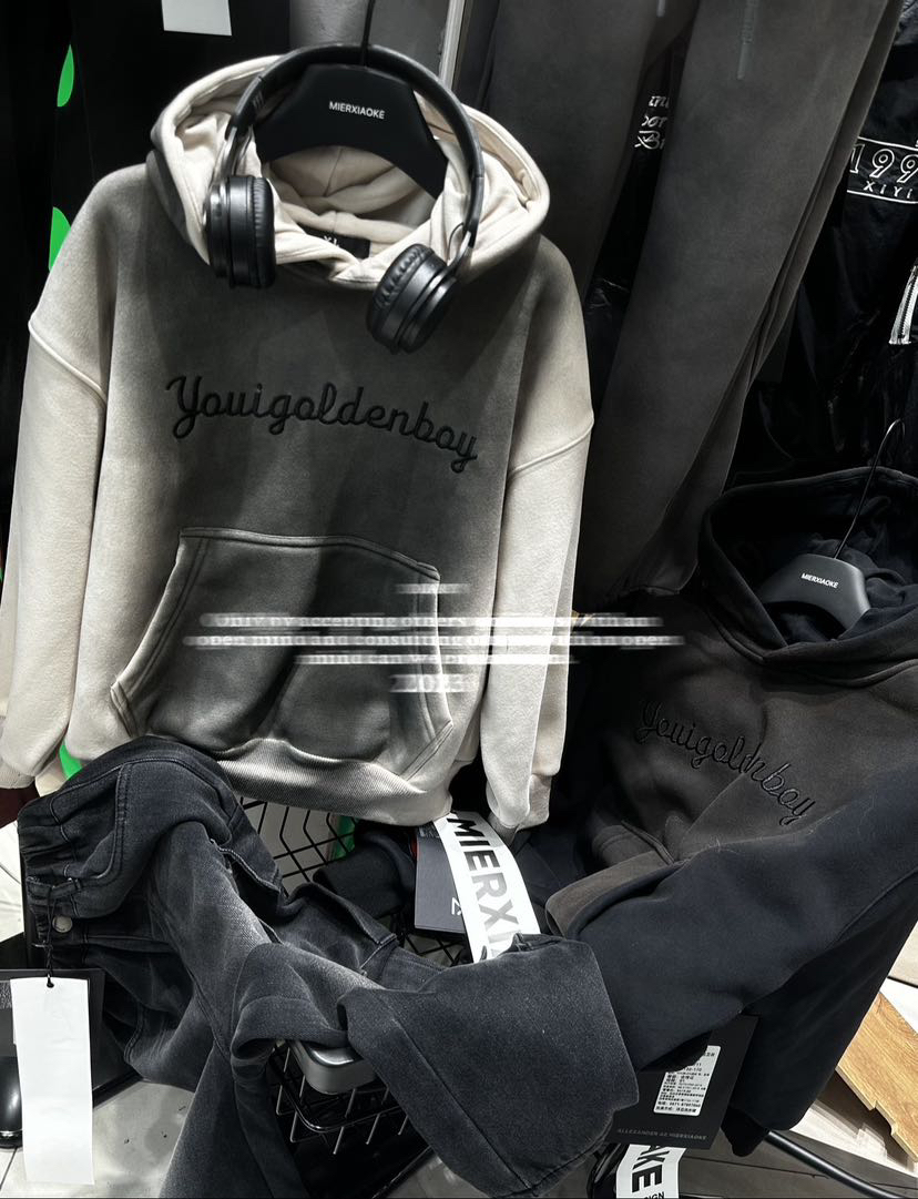 冬季原创一体绒连帽卫