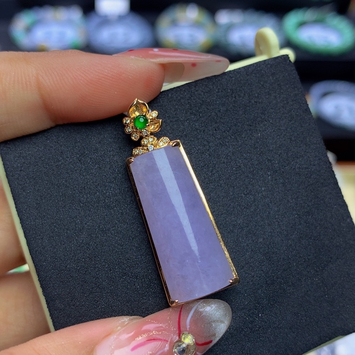 翡翠手链18K金镶嵌翡翠