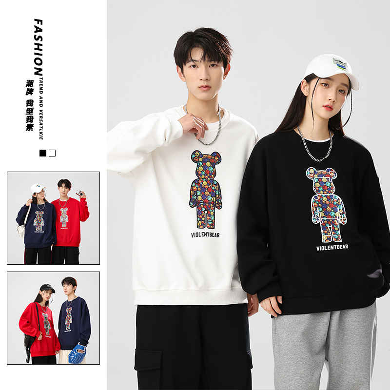 【仁汇优品X】暴力熊秋季宽松长袖男女同款卫衣上衣JS3709