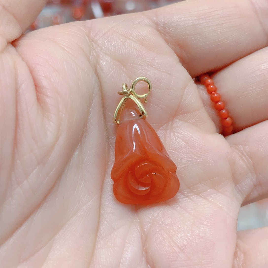 南红玛瑙吊坠(不含链)银S925镶嵌