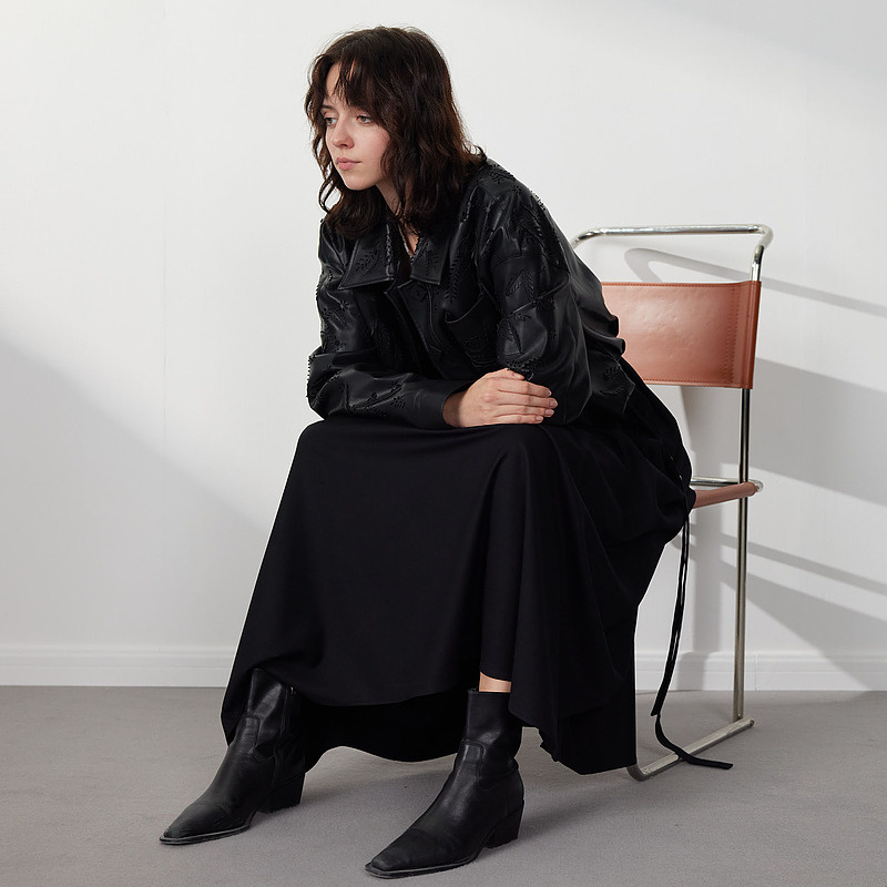 MSLAN【商场明星同款】新款时尚高腰背带中长连衣裙MGAT340