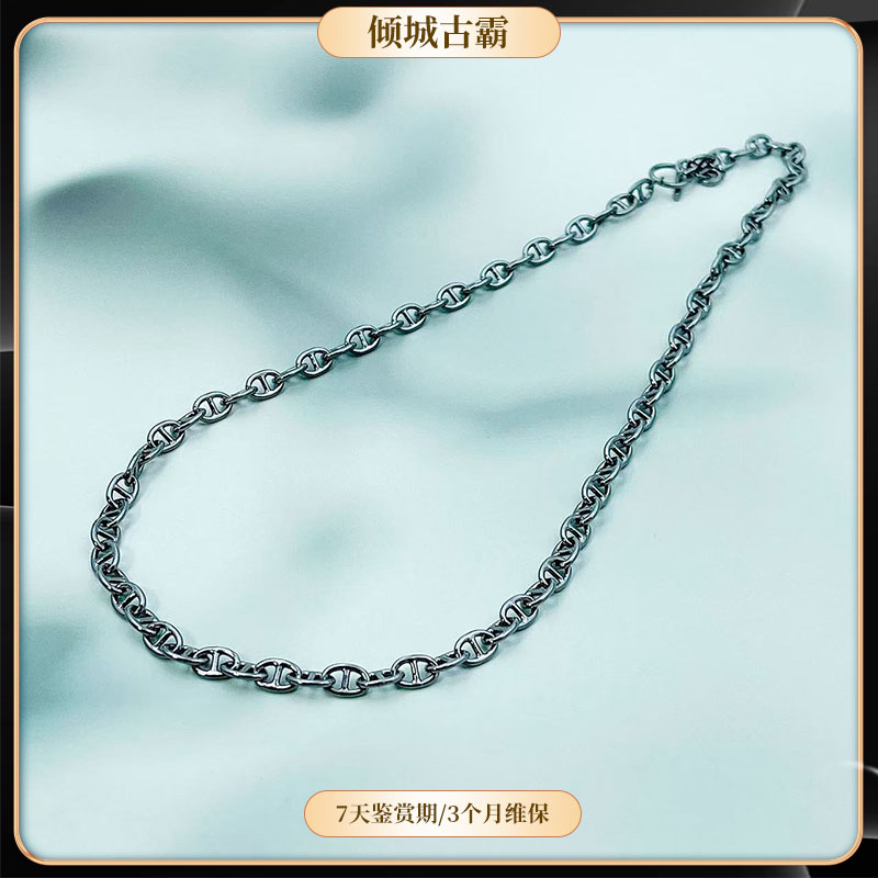 铜合金吊坠 黑猪鼻子项链50mm左右链裸链毛衣链百搭轻奢s218