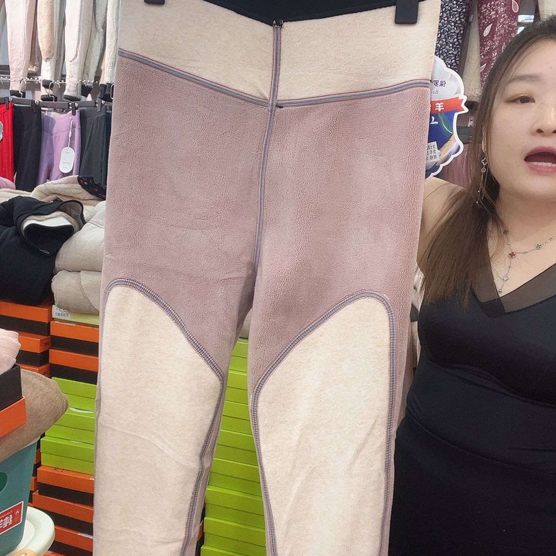 羊羔毛90-125斤女保暖裤黑色2 X