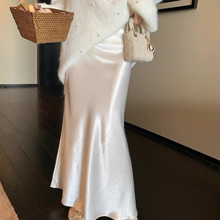 不褪色中长裙气质百搭显瘦半身裙女名媛中长款包臀裙5383