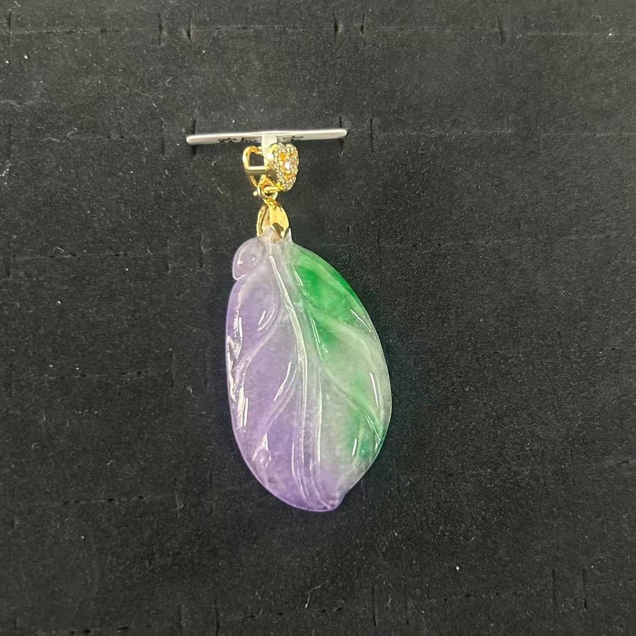 春带彩色树叶吊坠