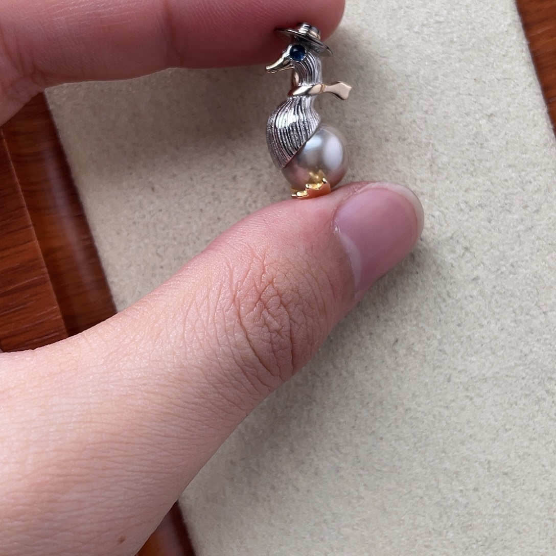 海水珍珠银S925镶嵌吊坠(不含链)