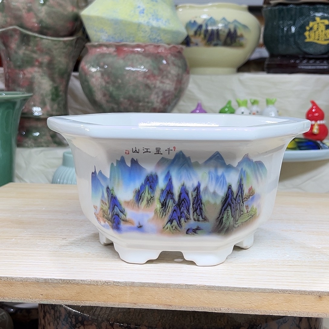 陶瓷绿植多肉微瑕花盆外口径：15*9