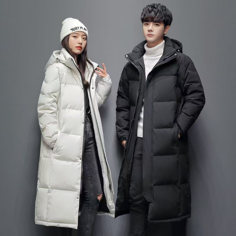 【反季清仓折扣】品牌羽绒服长款男女情侣同款宽松运动保暖外套1
