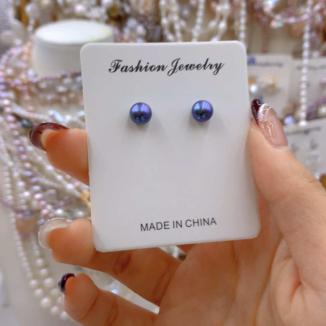 淡水珍珠耳饰银S925镶嵌