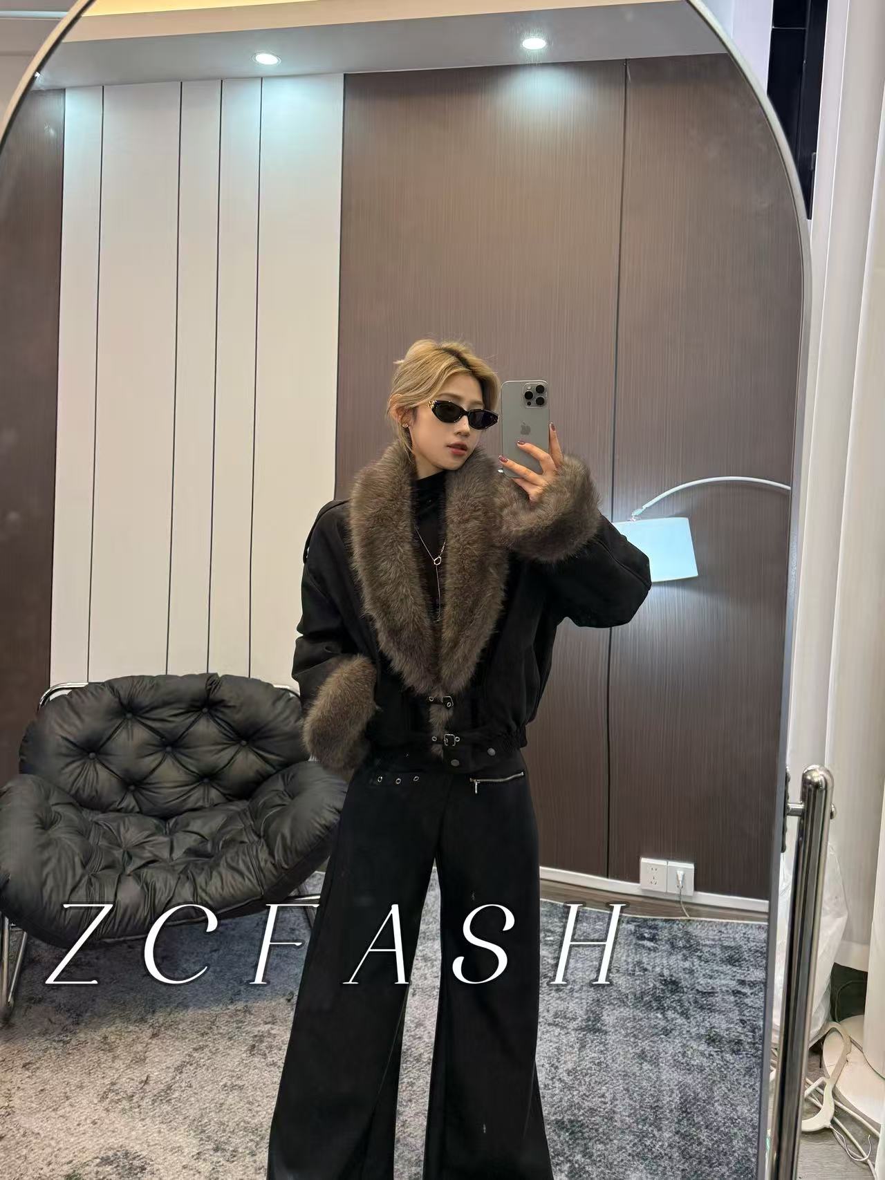 ZC-新款秋冬夹棉毛毛外套-S203