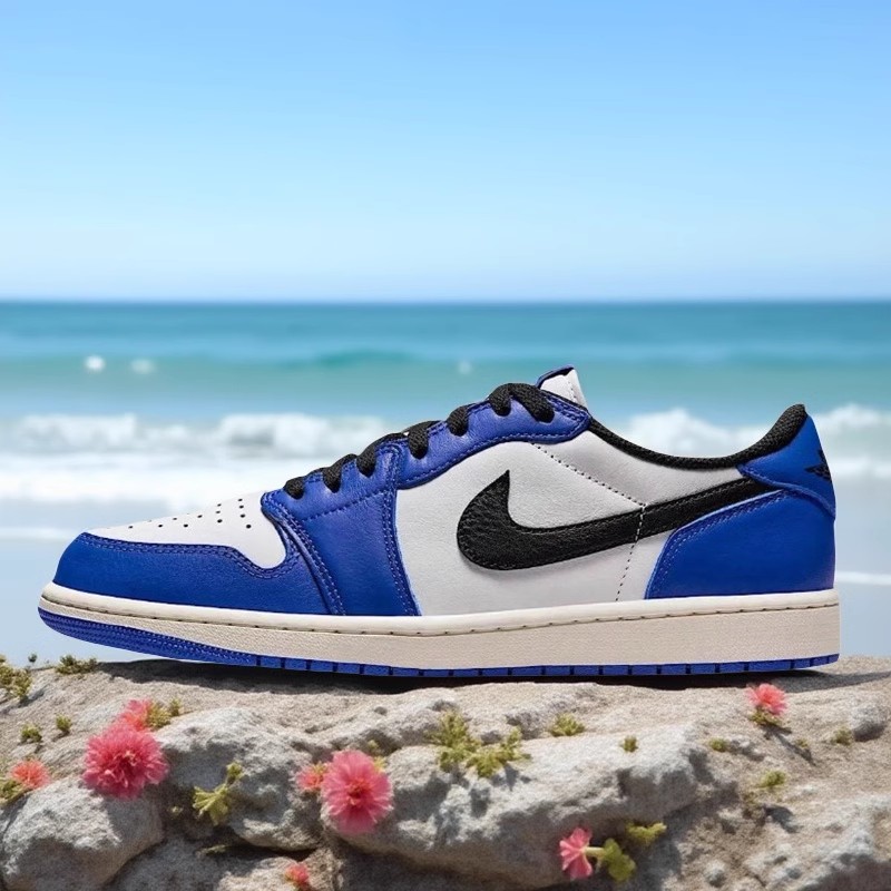 NIKE/耐克Air Jordan 1 AJ1白蓝小闪电男款低帮篮球鞋 CZ0790-140