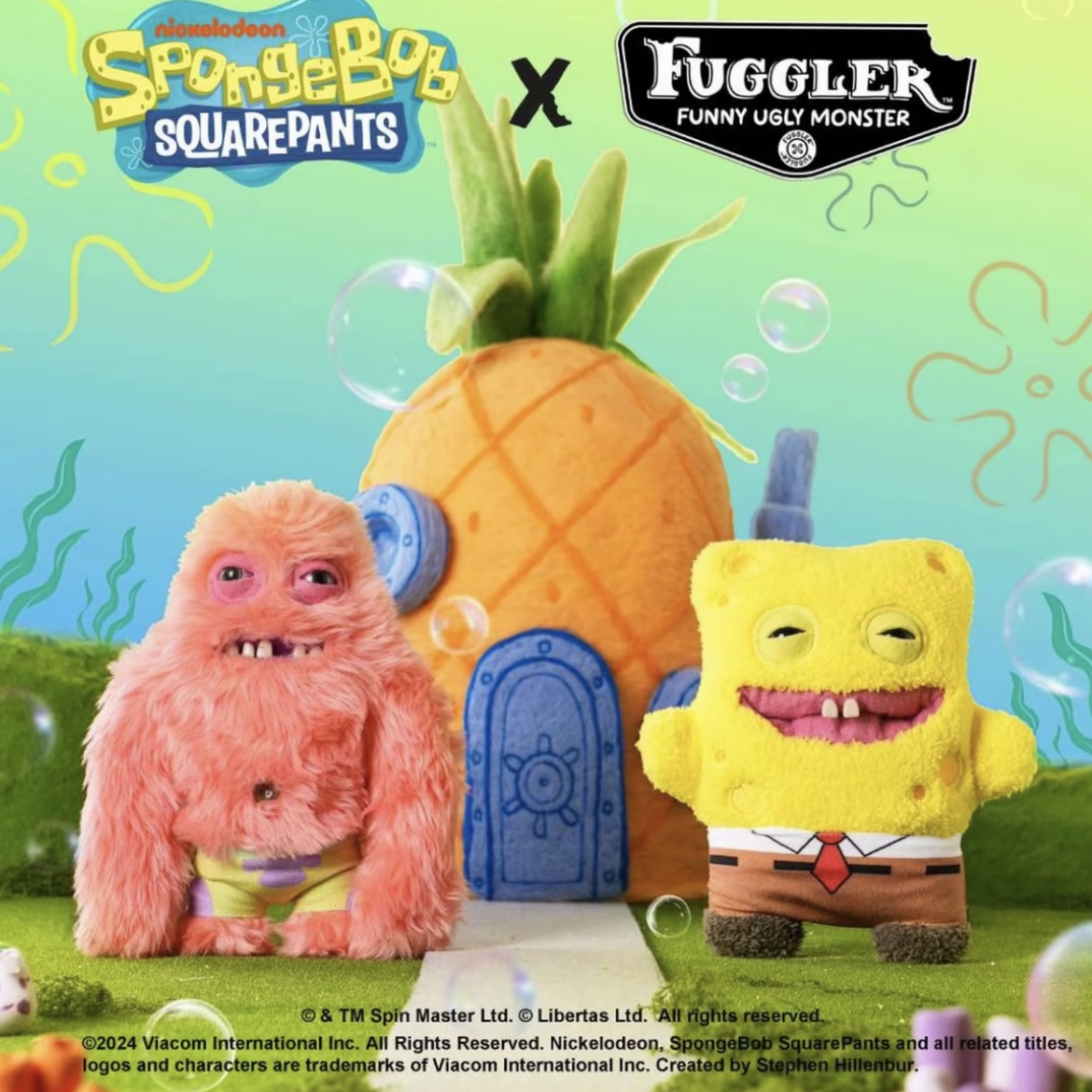 fugglerFuggler萌牙怪兽海绵宝宝派大星丑萌毛绒玩偶公仔礼物