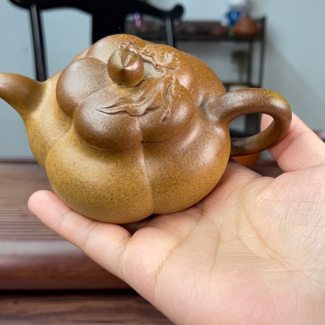 段泥茶壶老宕口黄金段上合桃柴烧240cc