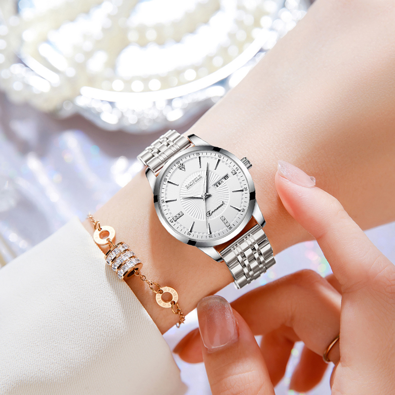 简约气质优雅经典双日历轻奢百搭时尚奢华女士腕表WCJ