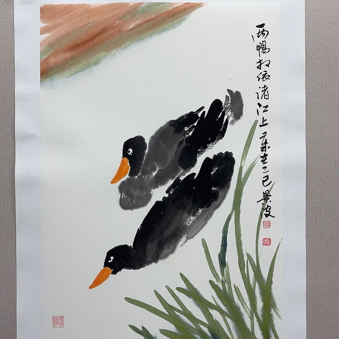 国画艺术家真人手绘