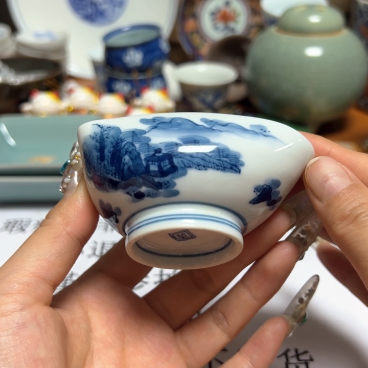 盖碗瓷器直播放漏中