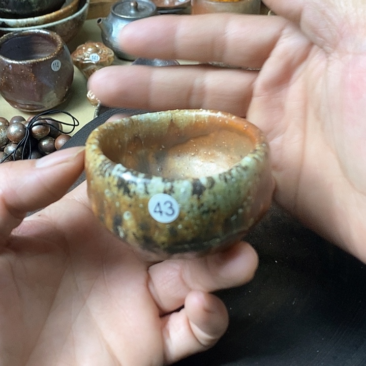 杯手工粗陶、柴烧茶器