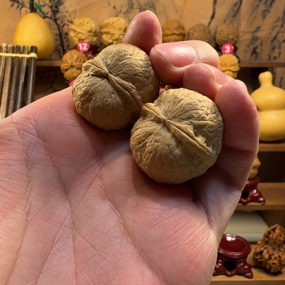 铁核桃把件蛇皮球