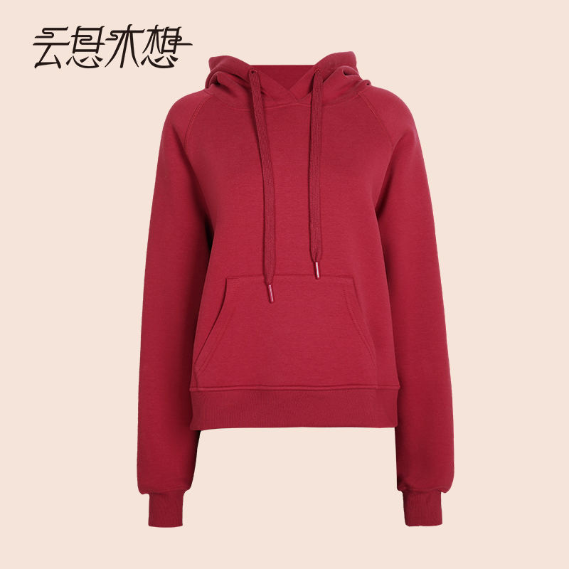 Ysimo-X云思木想 云游梦话 新款长袖宽松套头抽绳连帽卫衣14481