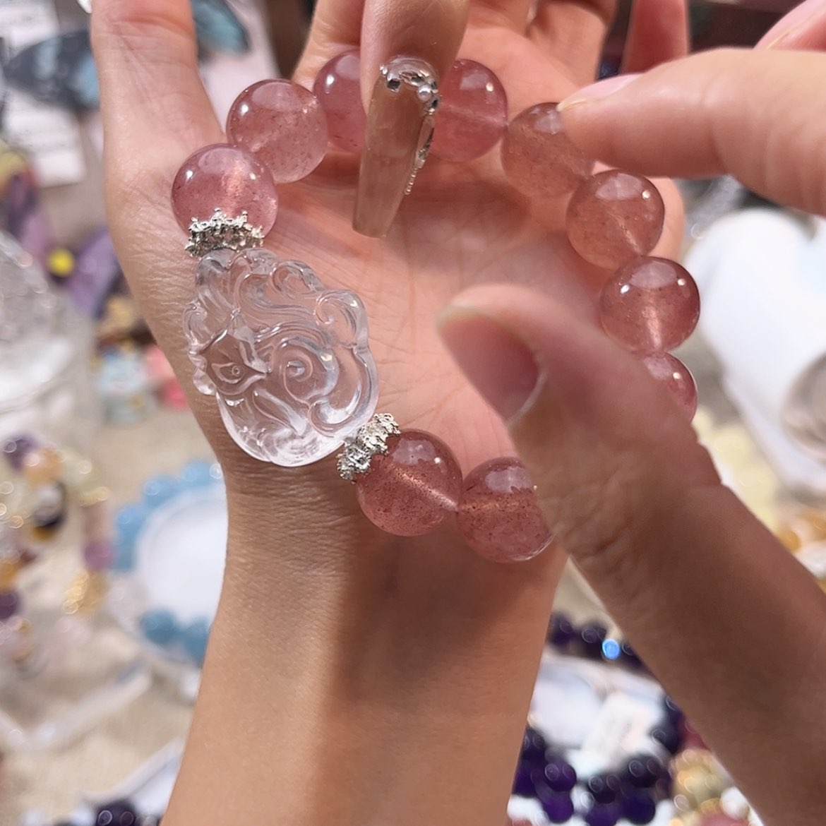 【闪购商品】水晶手链未镶嵌小***睡狐牌