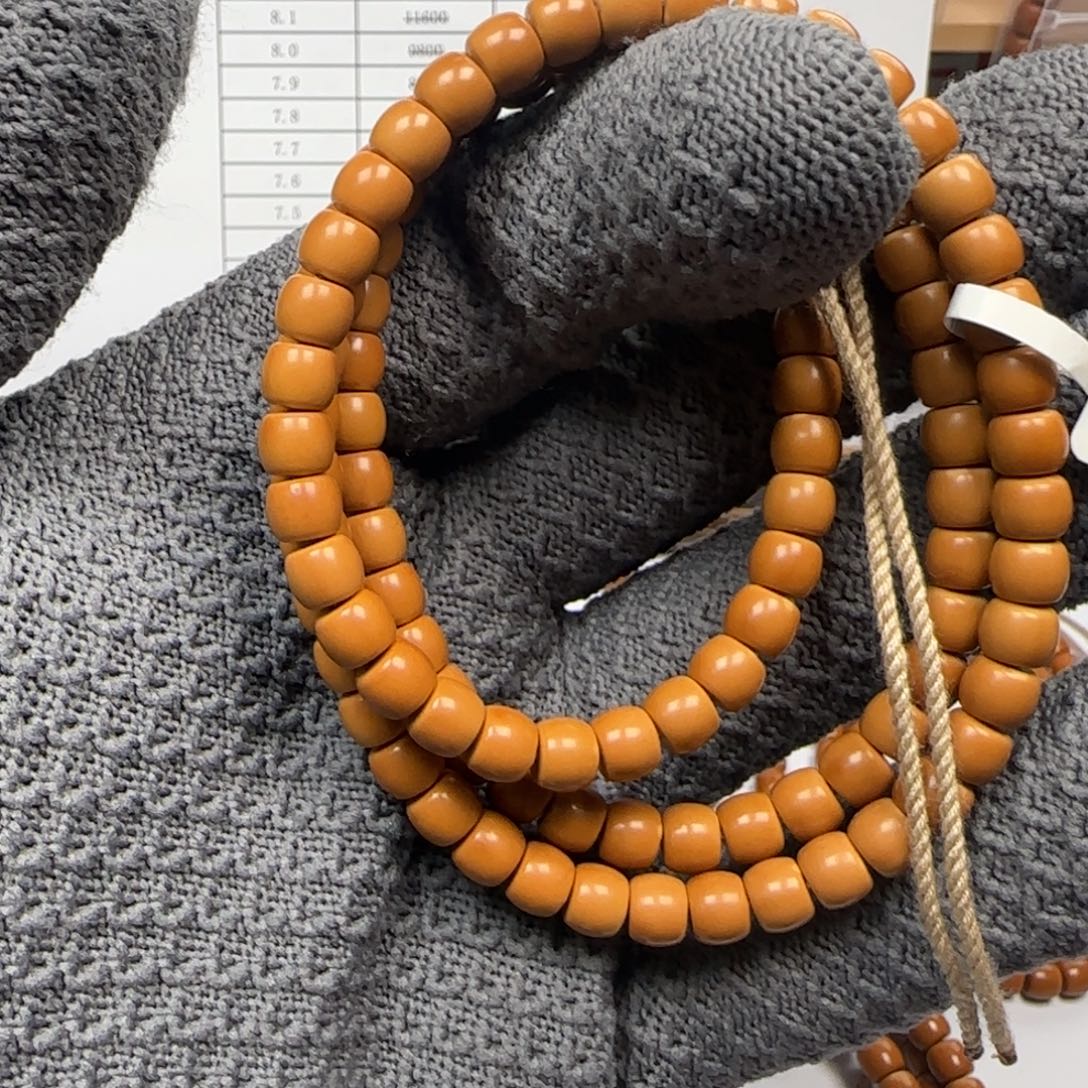 道***g橄榄核手串老挝6.4mm三花108