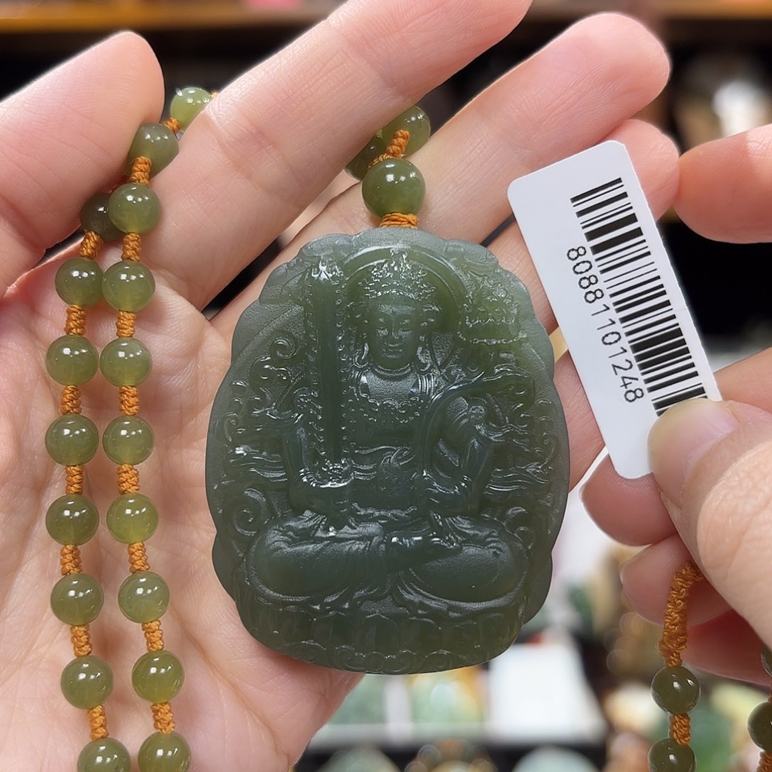 和田玉虚空藏菩萨吊坠未镶嵌