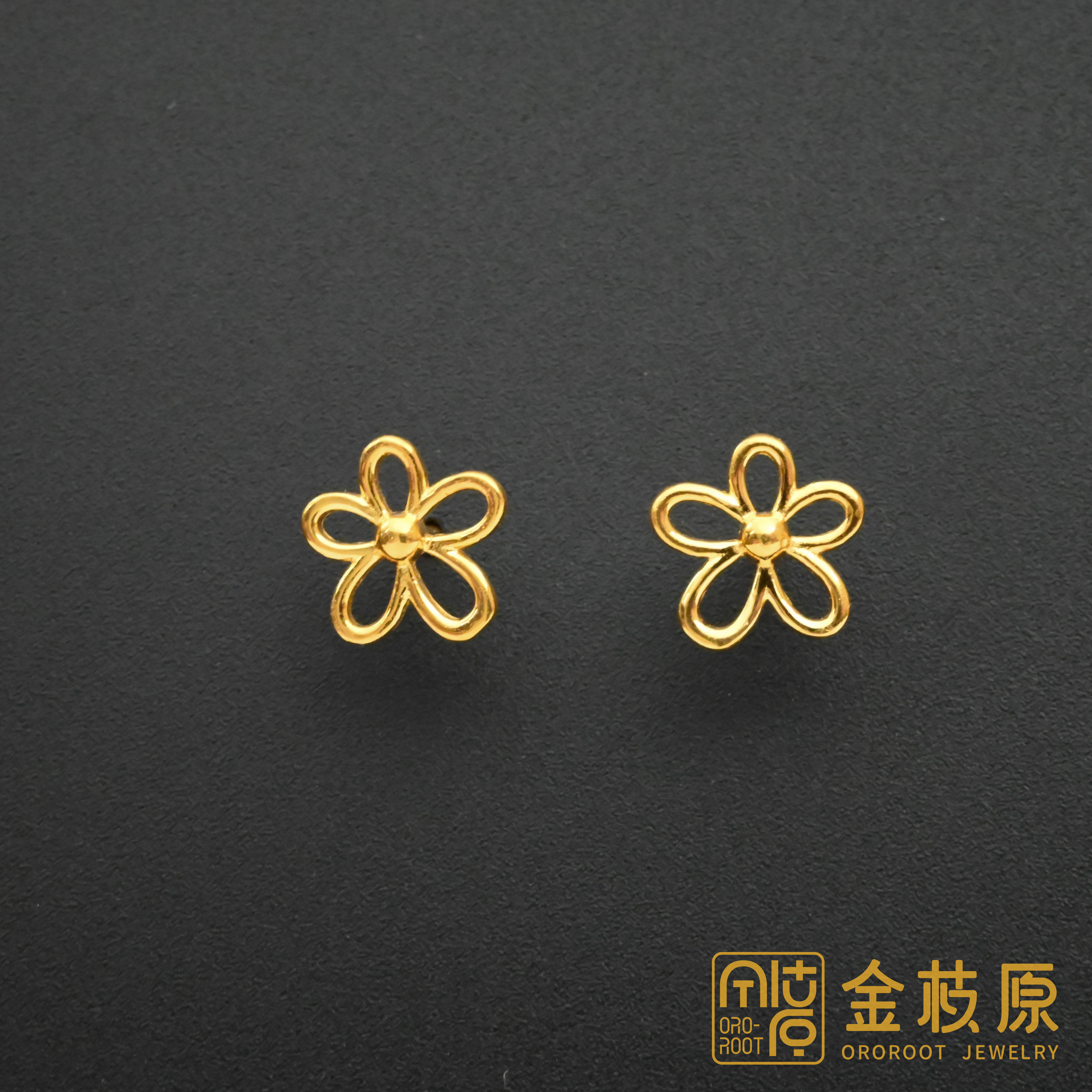 【金枝原】足金999 格桑花耳钉