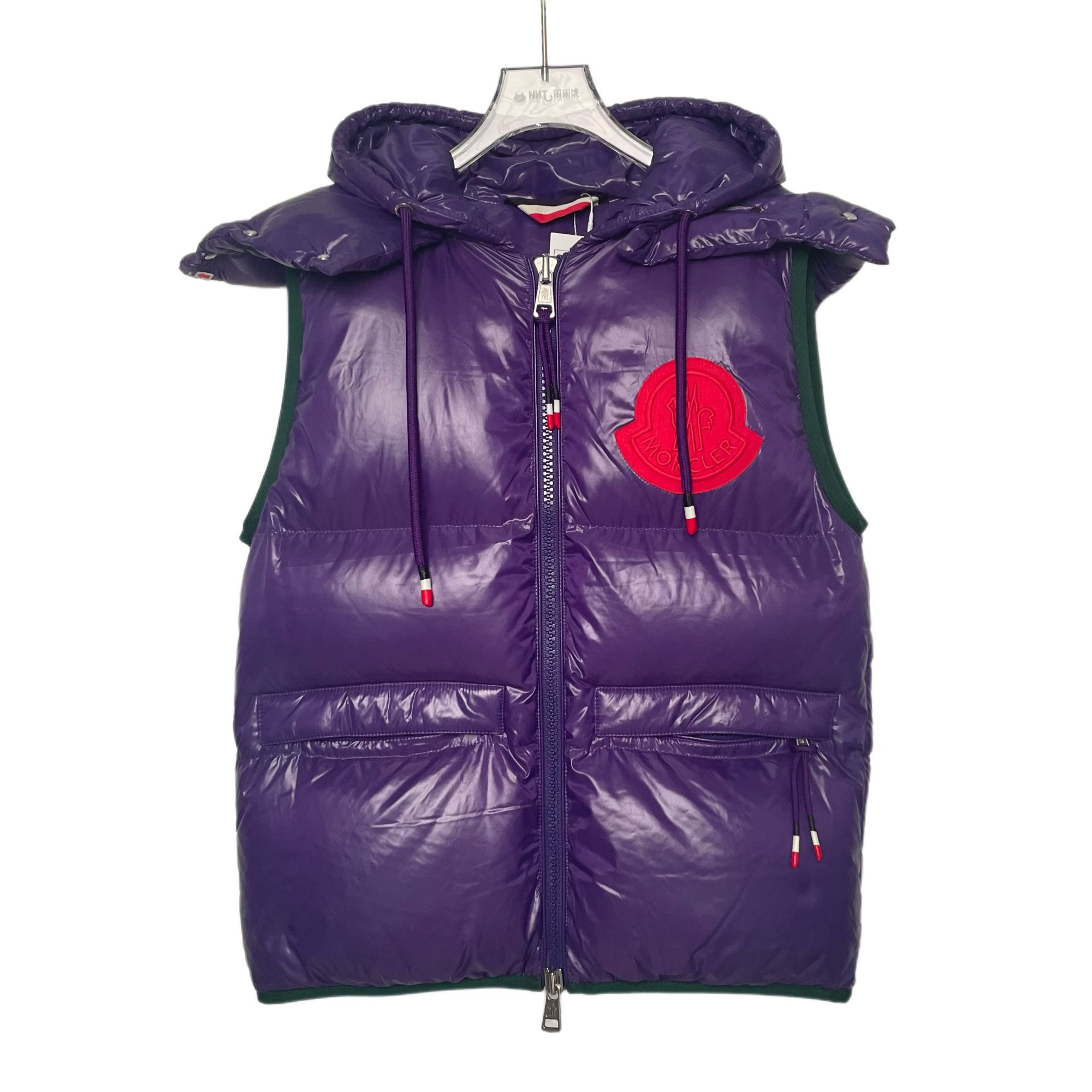 99新 MONCLER 连帽抽绳羽绒马甲 公价13000 H1538 XS码 CS