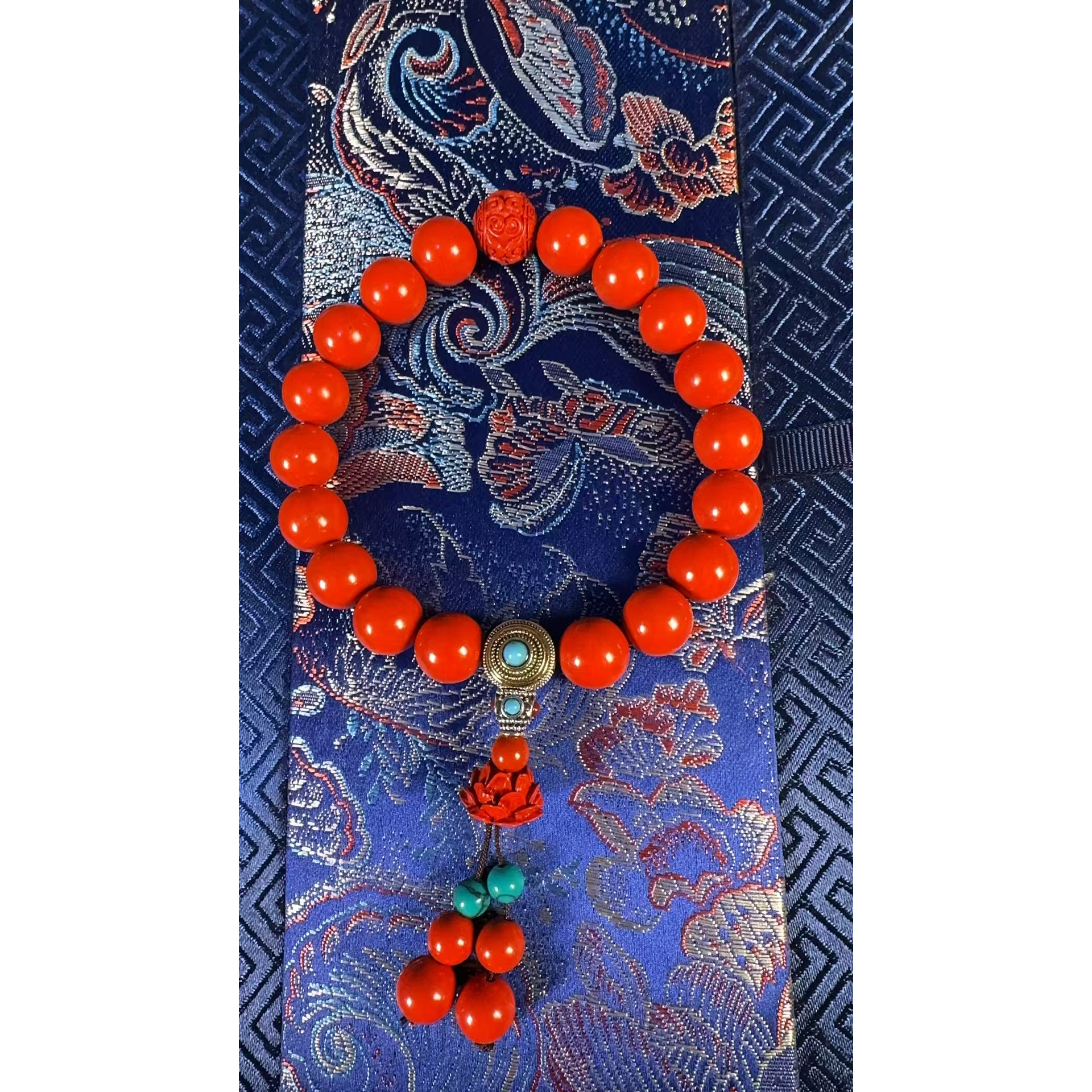 含辰砂工艺品【闪购链接】朱砂手持莲花