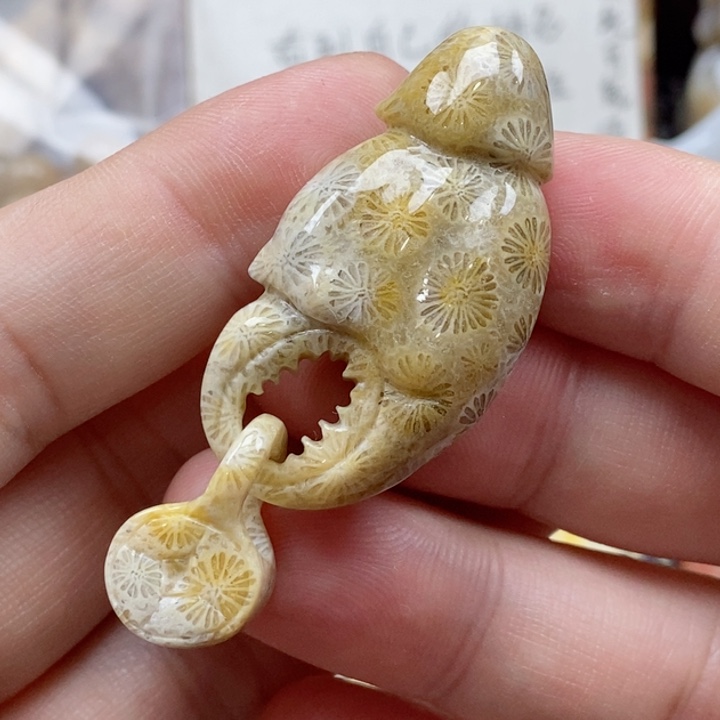 硅化珊瑚（珊瑚玉）颈饰未镶嵌