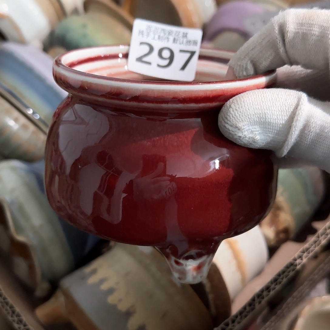 瓷片景德镇手工花盆