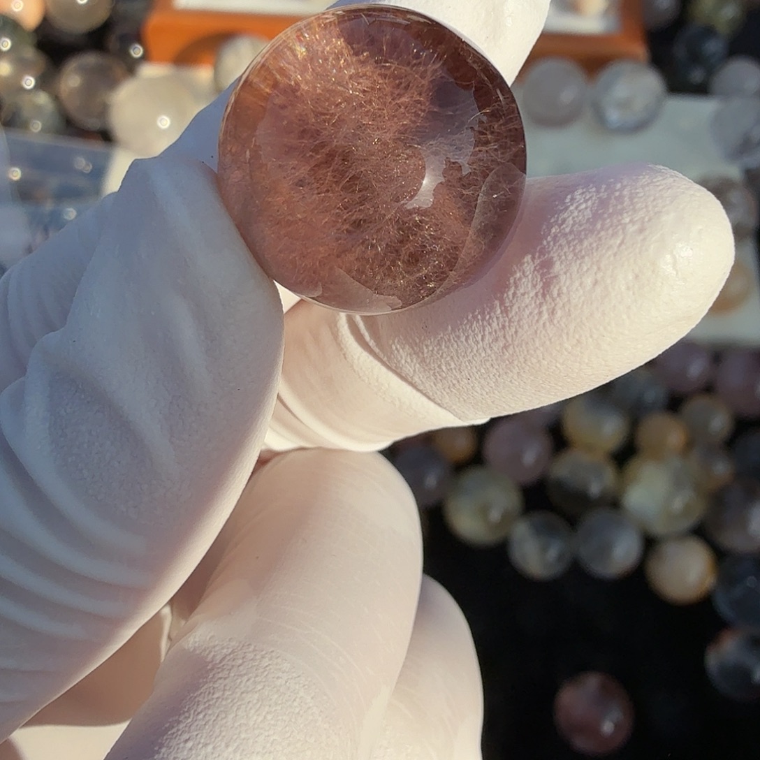 星***睡水晶未镶嵌珠宝半成品兔毛17.9mm定制不退换