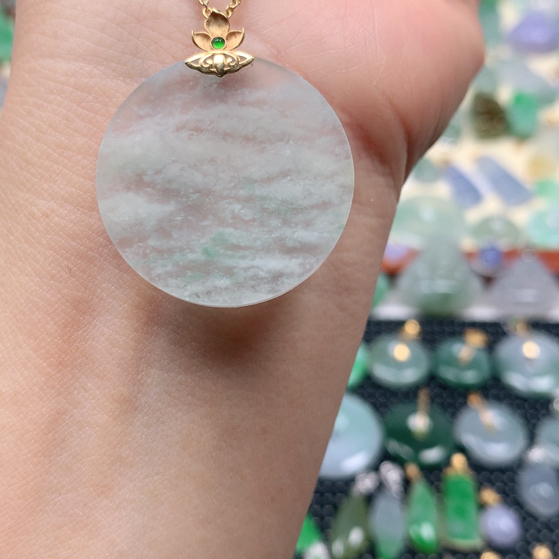 【闪购商品】翡翠18K金镶嵌吊坠(不含链)