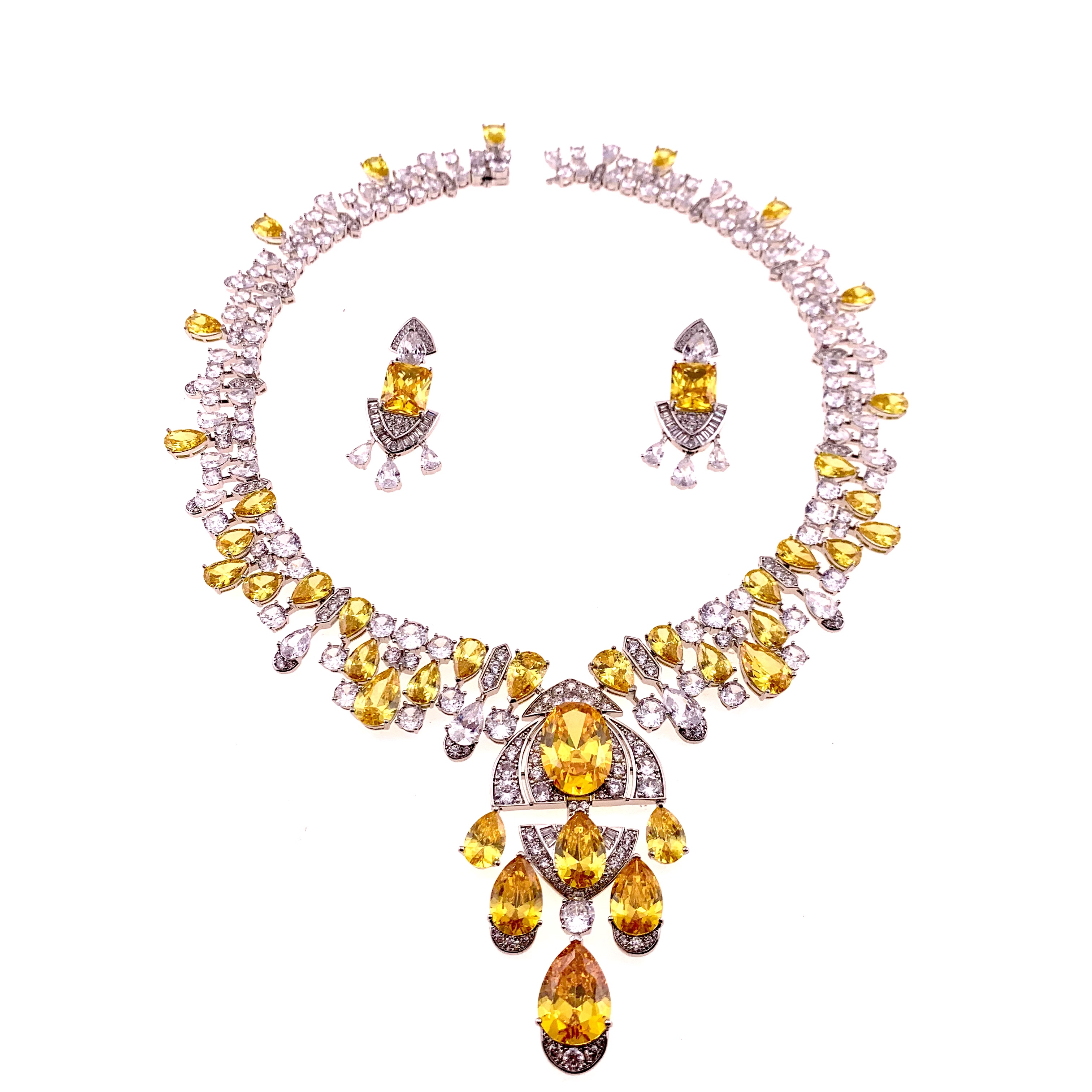 铜合金锆石项链 D076欧美时尚轻奢女神系列金色款项链套装