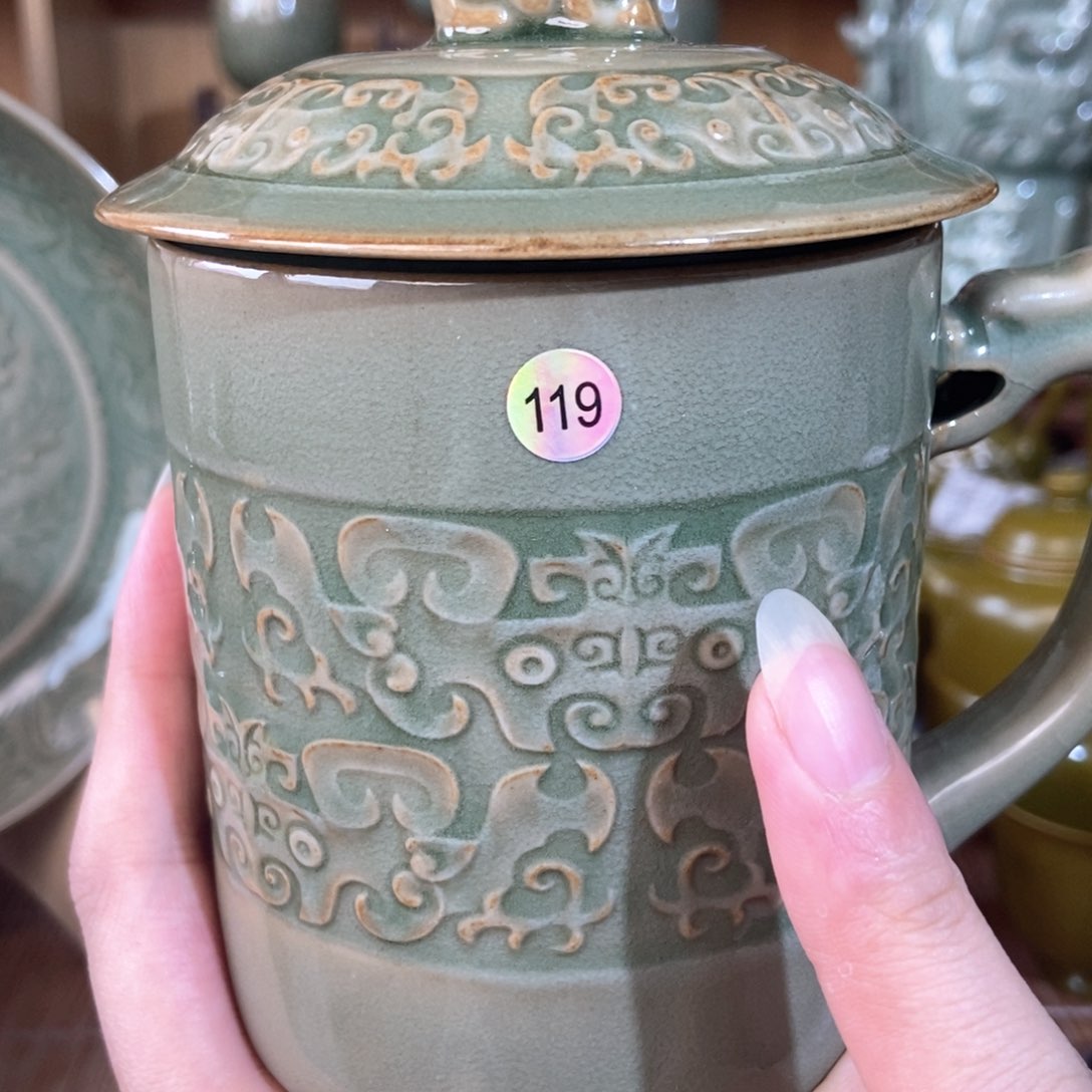 瓷片逆****川119号纯手工拉胚办公杯哈哈哈哈微瑕