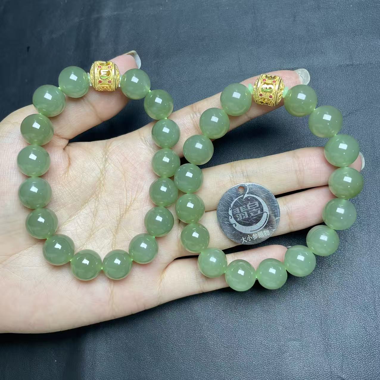 翡昱-SH22-60737-和田玉手串/约11+/约16颗/-多样性发其一