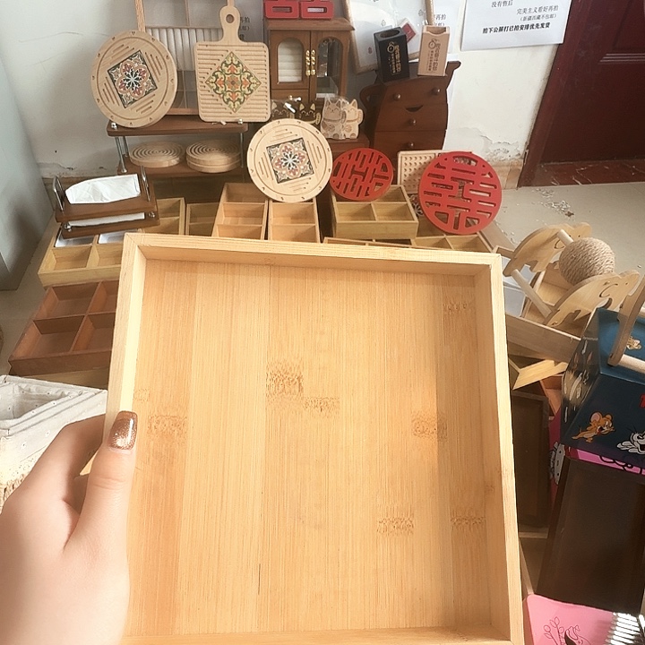 有机玻璃竹木小托盘拍下不退不换