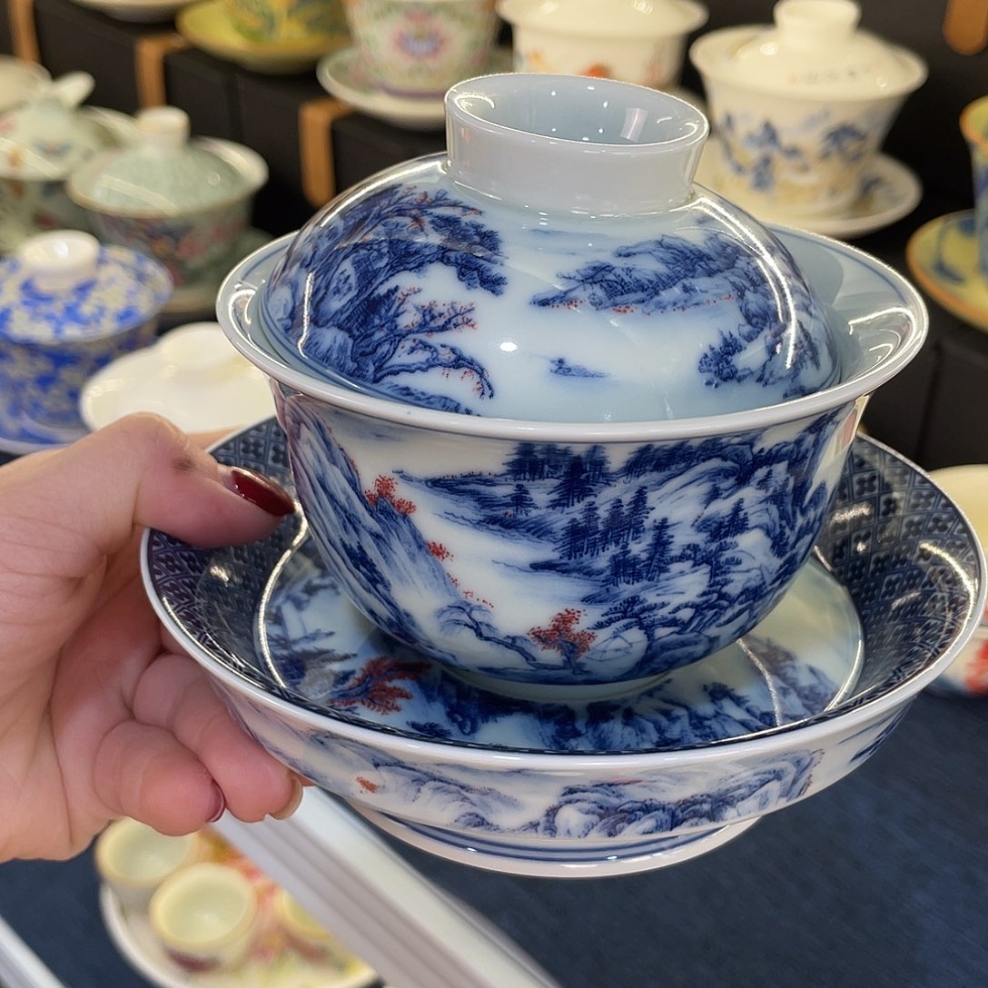 陶景德陶瓷盖碗茶具
