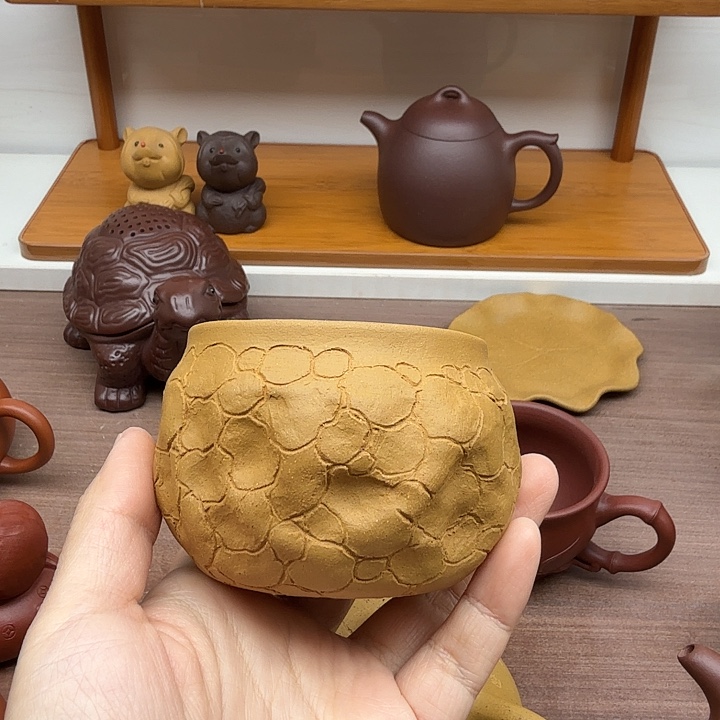 冰***释茶案段泥全手工供春主人杯