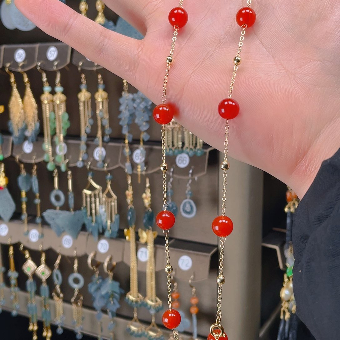 玛瑙/玉髓耳饰合金饰品