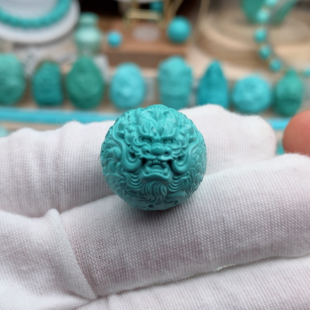 绿松石珠宝奇石未镶嵌19.5mm