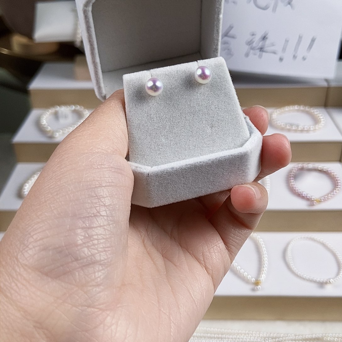 淡水珍珠耳饰银S925镶嵌