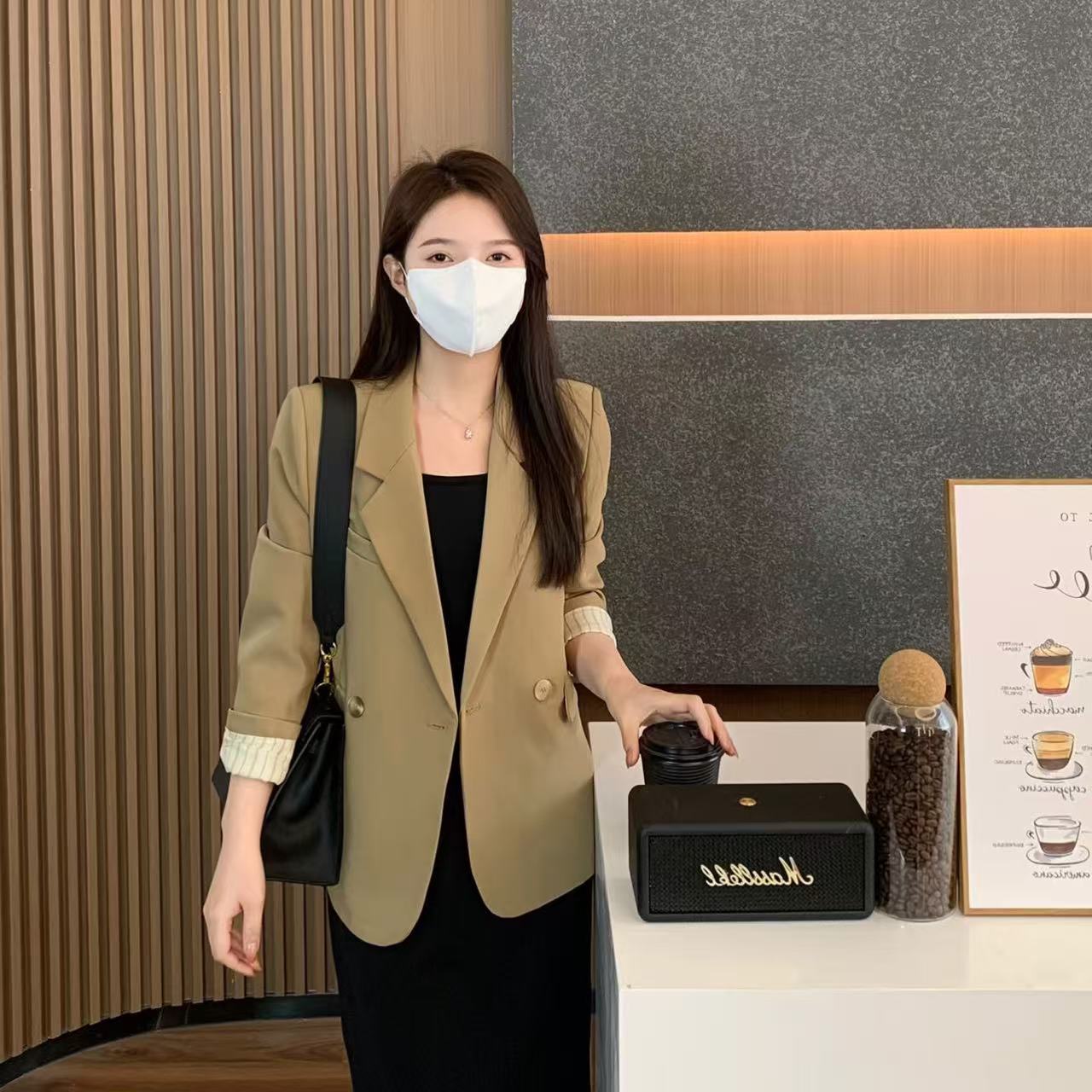 小羽酱小个子定制秋季气质感西装外套韩系休闲宽松遮肉西服上衣