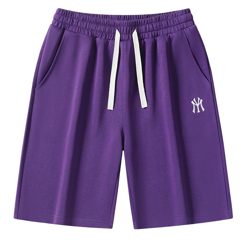 潮牌男女同款纯棉短裤五分裤刺绣篮球休闲针织中裤运动短裤