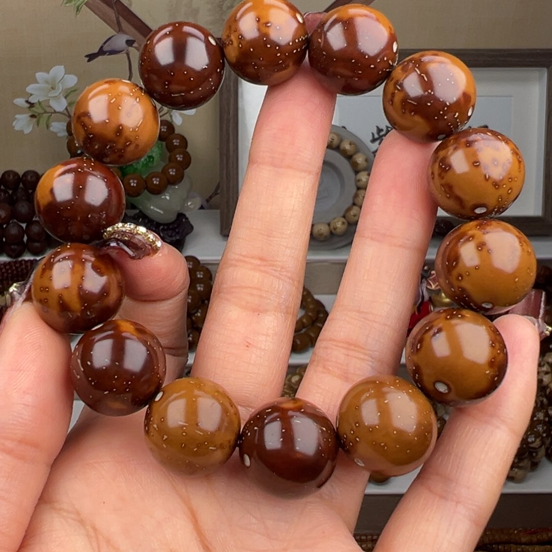 紫金鼠手串卡16.8半实心光珠