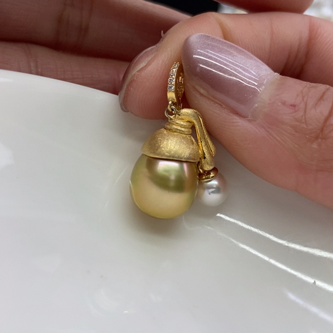 海水珍珠吊坠(不含链)银S925镶嵌