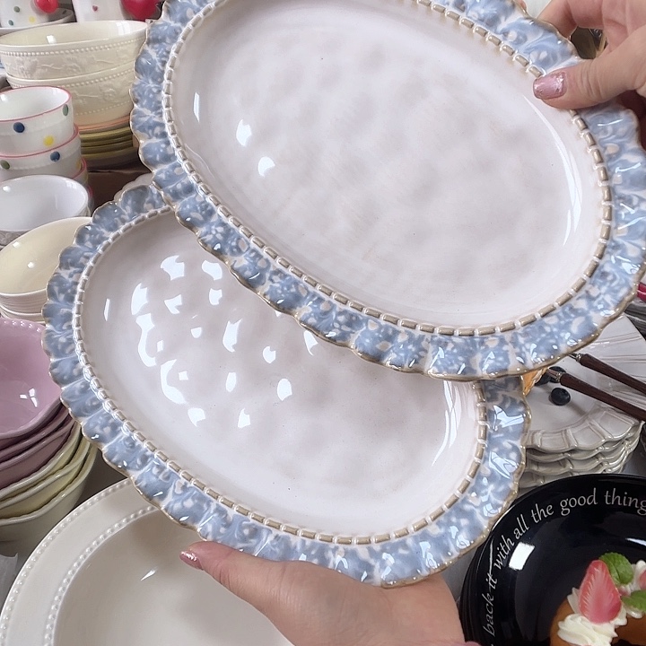 瓷片瑕疵特价陶瓷鱼盘瑕疵处理