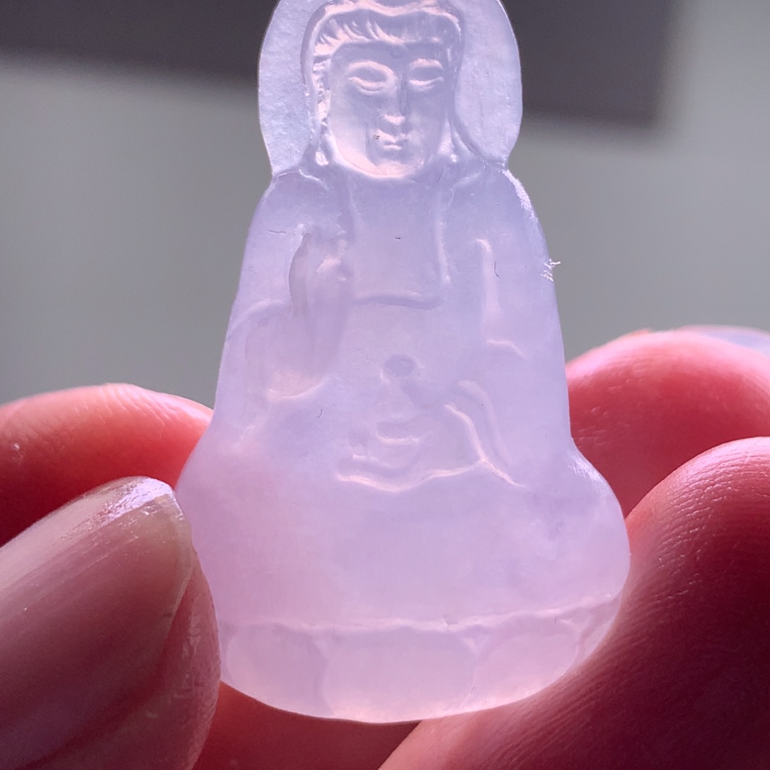 未镶嵌定制翡翠紫底观音